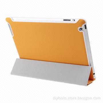 Leather Case for New iPad, with Sleep and Holder, OEM Orders Welcomed